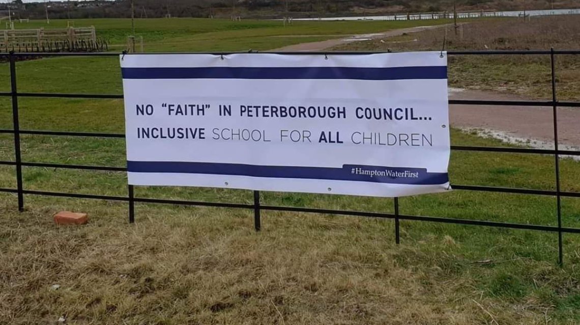 Hampton Water faith school sign